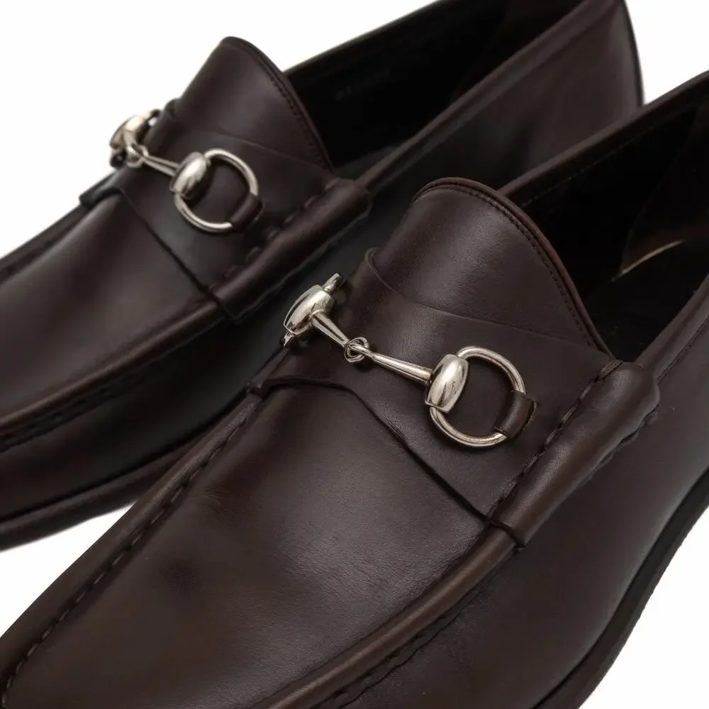 VTG GUCCI Tom Ford Era Brown Leather Horsebit 1953 Loafers EU43 US10 D